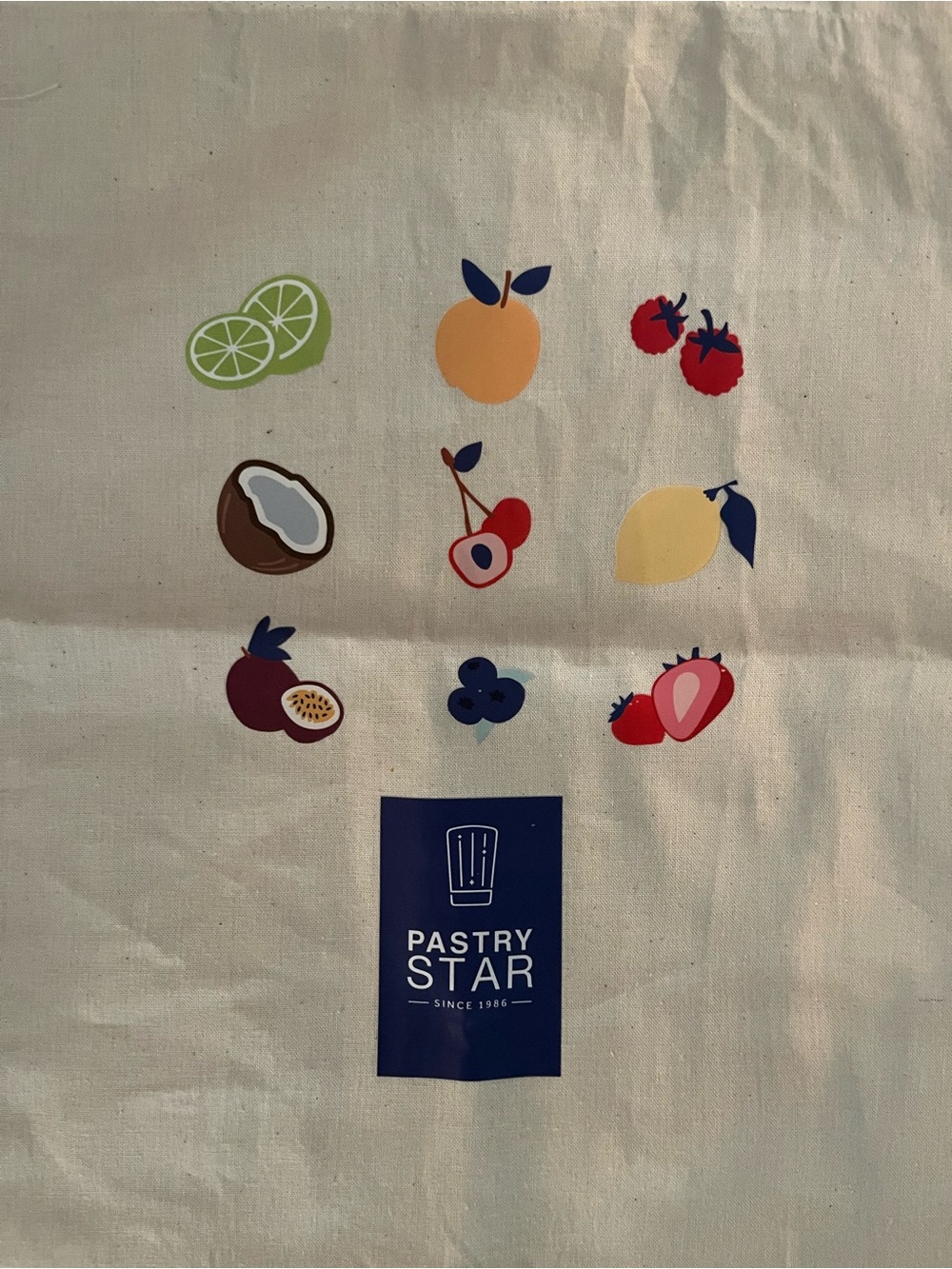 Pastry Cream Canvas Fruit-Print Tote Bag